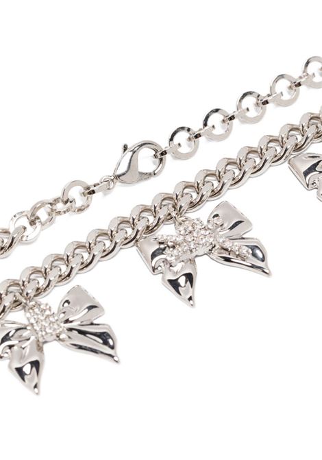 Silver chain choker with pendant bows Alessandra rich - women ALESSANDRA RICH | FABA3283J00240001